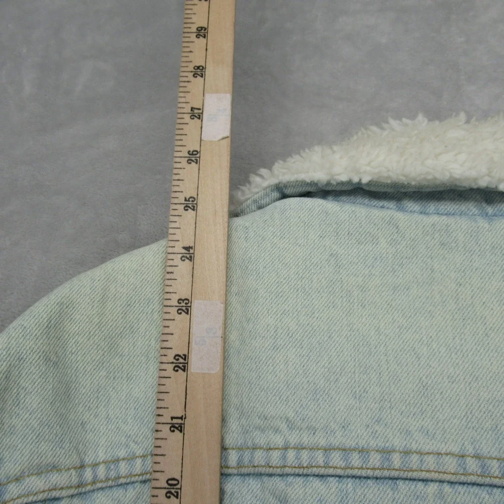 Levis Jacket Mens Large Light Wash Sherpa Lined Trucker USA VTG 80's FADE‎ Rare - Picture 12 of 15